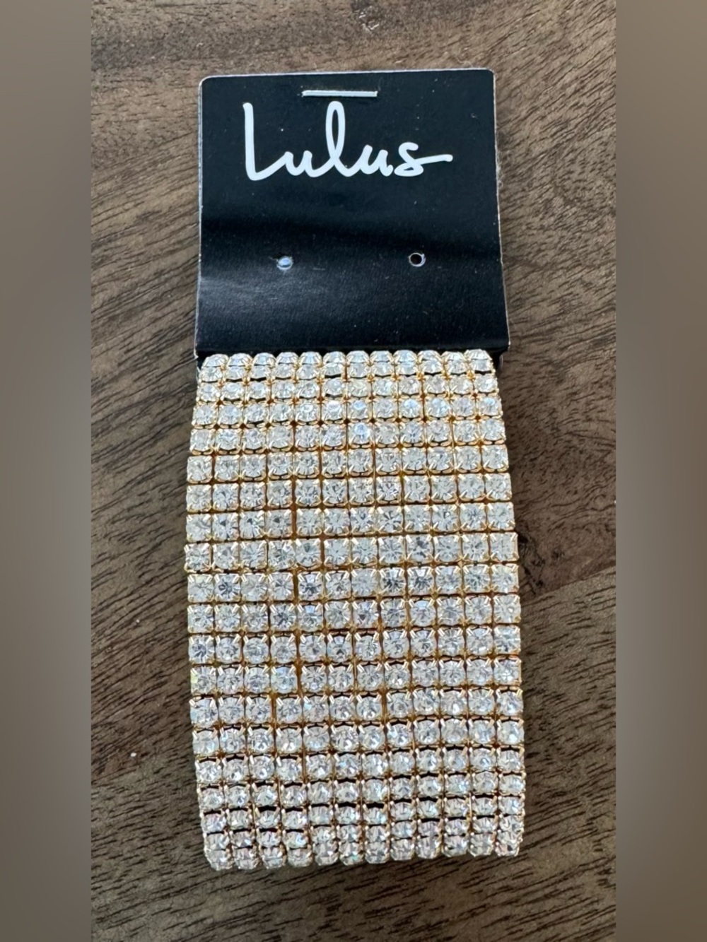 Lulu's Gold and Crystal Stretch bracelet